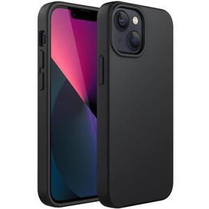 JETech Silicone Case for iPhone 13 6.1-Inch, Silky-Soft Touch Full-Body Protective Phone Case, Shockproof Cover with Microfiber Lining (Black)