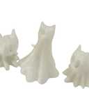 3 Piece Glowing in Dark Ghostly Cats Figurines Set for Halloween Home Party Tabletop Decors Car Dashboard Ornaments