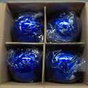 Zubebe 4 Pcs Extra Large Christmas Ball Ornaments 8'' (200 Mm) Giant Oversized Plastic Xmas Ball Big Hanging Christmas Tree Ornaments for Holiday Party Outdoor Decor(Shiny Blue)