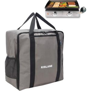 KISLANE Griddle Carrying Bag Fits for Blackstone 17 Tabletop Griddle, Griddle Accessories Storage for Outdoor BBQ, Gatherings, Camping (Grey)
