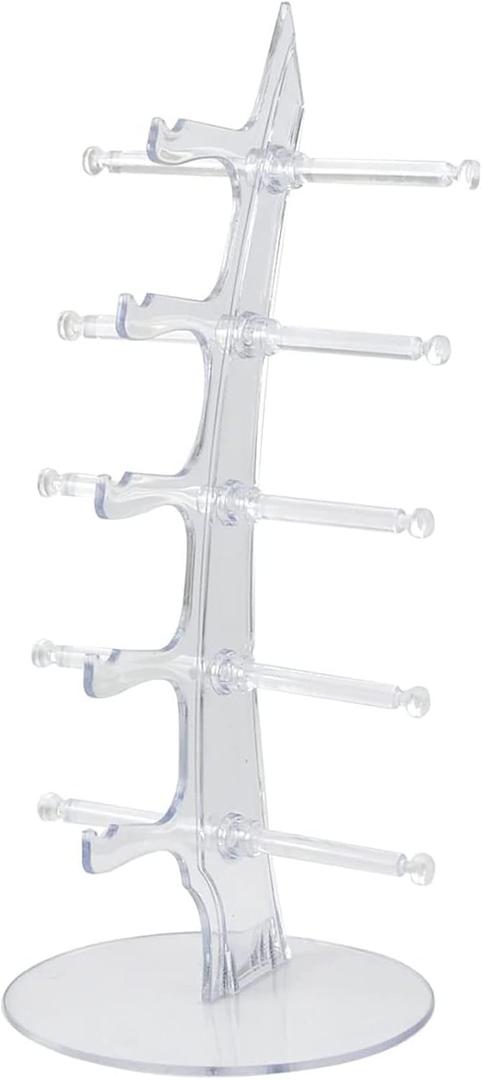 Acrylic Eyeglasses Frame Riser Display Stand Sunglasses Rack Sunglasses Rack Holder Acrylic Eyewear Display Stand Holder(5 Frames for Each Holder) (White)