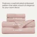 Bedsure Queen Sheet Set - 4 Pieces Soft Queen Size Sheets - Breathable & Cooling - Hotel Luxury - Easy Care Polyester Microfiber Cute Bedding for Women, Men, Dusty Pink