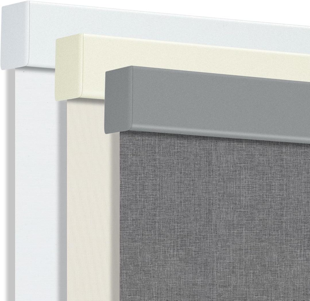 Grandekor Blackout Cordless Roller Shade,Hemp-Dark Gray,35" W x 48" H