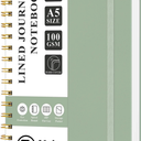 Mzj.Office Lined Journaling Notebook for Women, A5 Spiral Notebook with 100gsm Thick Paper, 70 Sheets / 140 Pages, Notebooks for Work, Journals, Notes, Bible Study, and Daily Use 2Pcs