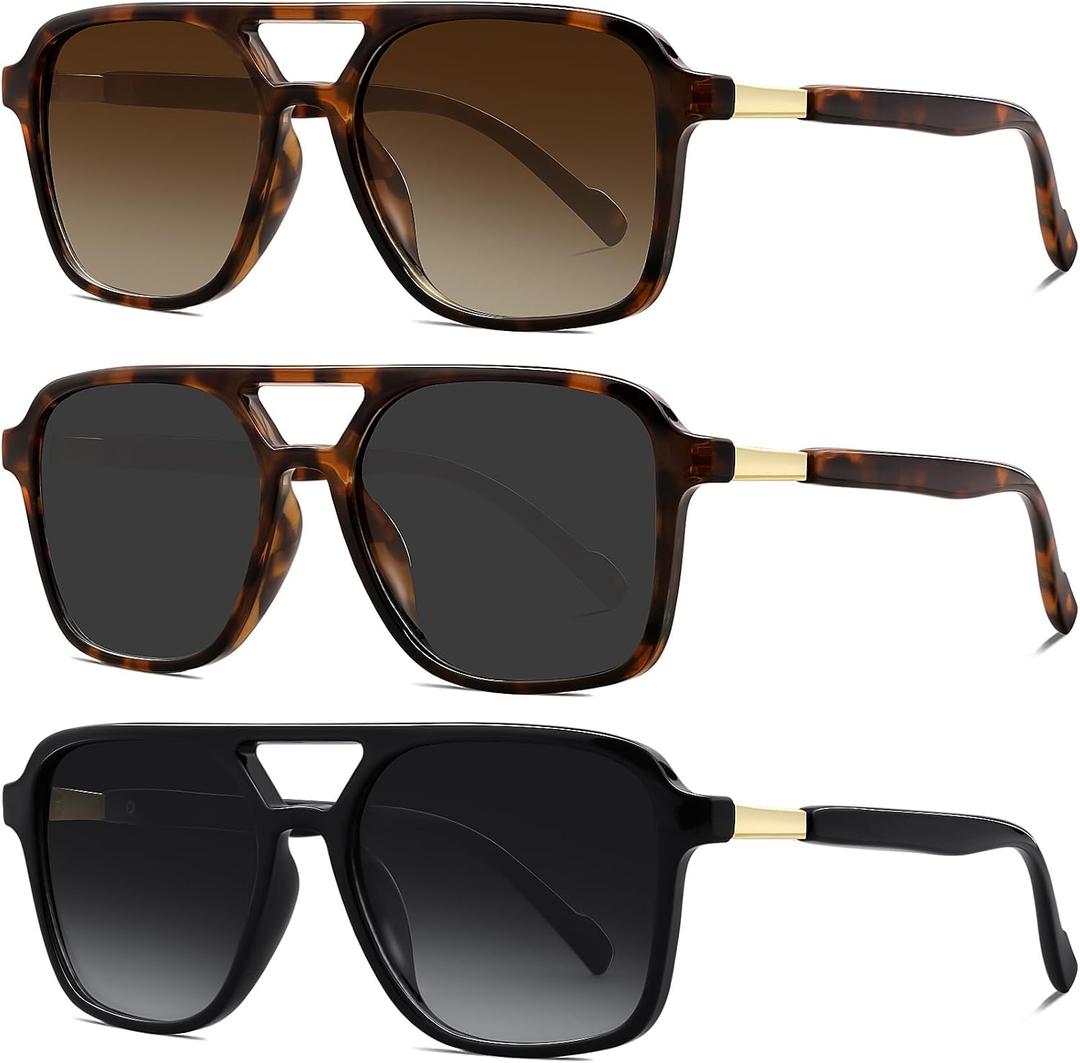 Retro Aviator Sunglasses for Women Men Trendy Square Plastic Shades Vintage Stylish Look Western Sunnies Summer