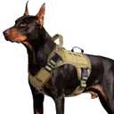 Tactical Dog Harness for Large Dogs, Heavy Duty No Pull Dog Harness with Handle, Adjustable Reflective Military K9 German Shepherd Big Size Dog Vest for Walking, Training, Hunting, Khak XL