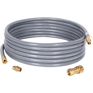 GasSaf 3/8 Inch ID Natural Gas Hose 24 Feet Quick Connect Gas Hose with 3/8 Female Pipe Thread x 3/8 Male Flare Conversion Kit for Gas Grill, Patio Heater, Generator and More