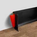 Vinyl Wall Base Baseboard Molding Trim 4" Flexible Self Adhesive Rubber Wall Base Moulding Trim Peel and Stick Design, 4 Inch x 60 Feet, Black