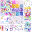 MiuCo Bracelet Making Kit for Girls - Cute Beads for Jewelry Making Kit with Charms - Arts and Crafts for Make Necklaces - Birthday Gifts for Kids Girls Ages 5-12 Years Old Macarons