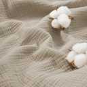 PHF 100% Cotton Muslin Duvet Cover King Size, 3-Layer Guaze Ultra Soft Breathable Textured Linen Like, 3pcs Bedding Comforter Cover Set for All Season, Duvet Set with 2 Pillow Shams, 104"x90", Natural
