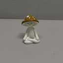 Meditation Mushroom Resin Statue - Cute Meditation Mushroom Statue for Desk Living Room Resin Figurine for Home Patio Office Decoration Cute Plant Statues for Tabletop Garden Backyard Decor
