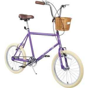 MOSHAY 20-inch Beach Cruiser Bicycle, a City Bike Suitable for Girls, Teenagers, and People Aged 14 and Above, Featuring a Lightweight Girs Bicycle with a Wicker Basket