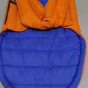 Lelepet Reversible Dog Coat Waterproof Dog Jacket Windproof Puffer Vest for Winter Warm Lightweight Coats for Medium Dogs Adjustbale Hook & Loop Pet Apparel with Leash Hole, French Bulldog, Orange, L