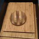 SMIRLY Wood Cutting Boards for Kitchen Wooden Chopping Board Set Reversible with Deep Juice Grooves Grip Handles, Large Charcuterie Tray, New Apartment Essentials, Carbonized Bamboo, 3Pcs with Holder