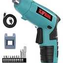Small 4V Electric Screwdriver,Kiprim ES3 Cordless Screwdriver Tool with Rechargeable Battery,LED Front Light & Power Display Light for Home DIY Blue