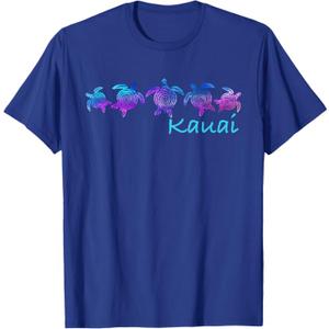 Kauai, Hawaii Beach Design / Tribal Turtle Gift Men Women Kids T-Shirt (Small)