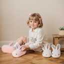 OWIF Kids Toddler Slippers Boys Girls Dinosaur Bunny House Shoes Non Slip Warm Soft Winter Fuzzy Indoor Slipper