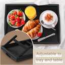 2 Pack Bed Tray Table Breakfast Trays Serving Tray Bamboo Bed Laptap with Floding Legs Handles and Phone Holders