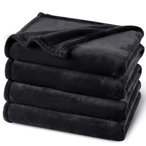 PHF Ultra Soft Fleece Blanket Queen Size, No Shed No Pilling Luxury Plush Cozy 300GSM Lightweight Blanket for Bed, Couch, Chair, Sofa Suitable for All Season, 90" x 90", Black