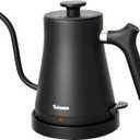 Electric Gooseneck Kettle, 304 Stainless Steel Coffee Kettle, Auto Shutoff Anti-dry Protection, Classic Pour-over Coffee & Tea,Matte Black 1.0L-1200W Fast Boiling Water Boiler by YUIOASE