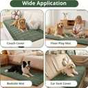 OstepDecor Washable Couch Cover for Dogs, Thick Pet Friendly Sofa Covers, Soft Couch Protector, Paw Cart Sofa Slipcovers, Cushion Protector for Leather, Sectional, Loveseat (20" x 24", Green)