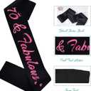 2 x 70 & Fabulous Birthday Sash, 70th Birthday Gifts idea for women, Funny 70th Birthday Party Suppiles, Black+ Pink(70 & Fabulous)