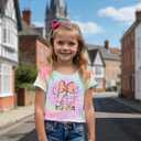 CM C&M WODRO Magical Kingdom Shirt Baby Girl Magic Castle Bow Tie-Dye T-Shirt Kids Fairy Tale Short Sleeve Summer Tee Tops(Tie-Dye 3,2-3 Years)