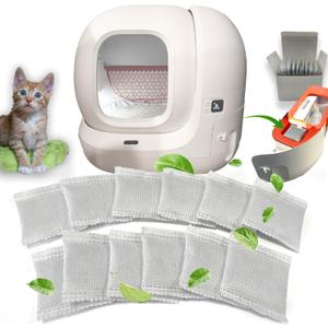 12 Pack Odor Eliminator for PuraMax Self-Cleaning Cat Litter Box, Natural Activated Charcoal Filters Refills, Cat Toilet Odor Control Replacement for Automatic Litter Box