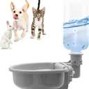 VANNON 16oz Pet Water Bottle, Gravity Dog Water Bowl Dispenser for Cage, Anti-Overflow Water Dispenser for Small Dogs, Cats, Rabbits and Other Small Animals, BPA Free, Grey