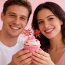 Valentine's Day Cupcake Toppers | 24 Pack, Pink, Red, Cupid, Heart, Party Decor, Love, Romantic, Valentine Cake Decorations