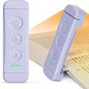Glocusent USB Rechargeable Book Light, Portable Clip-on LED Reading Light, Reading Lights for Books in Bed with 3 Amber Colors & 5 Brightness Dimmable, Compact & Long Lasting, Perfect for Book Lovers (Purple)