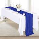 6 Pack Royal Blue Cheesecloth Table Runner 17x108 Inch Semi Sheer Boho Gauze Cheese Cloth Fabric Table Runners, for Wedding Party Baby Shower Birthday Home Decor Garden Farmhouse