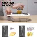 8-in-1 Vegetable Chopper with Container - Veggie Onion Salad Chopper, Mandoline Slicer, French Fry Cutter, Kitchen Gadgets with Cleaning Tools (White)