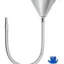24.8" Steel Bendable Universal Spout Funnel with Filter for All Automotive Oils, Flexible Long Funnel for Transmission Fluid, Diesel Fuel and Other Liquids with Gloves