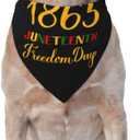 Happy Juneteenth Day Freedom 1865 Dog Scarf Bandana, Dog Costume Accessories,Triangle Bibs for Small Medium Large Dogs Cats
