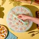 Deviled Egg Carrier with Lid & Handles, 22-Count Portable Tray, Dishwasher-Safe  Green