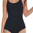 Beautikini Period Swimwear One Piece Leakproof Menstrual Swimsuit Adjustable Strap Bathing Suit for Teen Girls Women, M