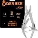 Gerber Gear Multi-Plier 600 Blunt Nose Multitool with 14 Tools - Includes Knife, Pliers, Nylon Sheath & More - Made in USA - Stainless Steel Tool