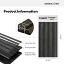 3D Wood Slat Acoustic Wall Panels, 4 Pack,Wall Decor,Matte Black | 47.2'' X 23.6'', Sound absorption and noise reduction, Textured Interior Paneling, For Living Room, Bedroom, Office & Studio