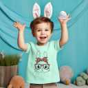 Easter Shirt for Toddler Boys Girls Cute Bunny Face Sunglasses Graphic Tshirt Rabbit Easter Day Gift Short Sleeve Unisex Tops (1-2T, Green)