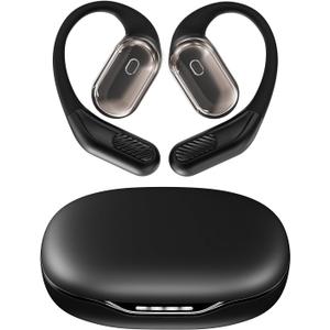 Open-Ear Headphones, Over Ear Earbuds with Ear Hooks, True Wireless Bluetooth Earphones with Microphone, Touch Control, Clear Calls, 60H Playtime, IPX7 Waterproof for Running and Workouts (Black)