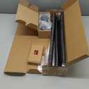 KAMANINA Curtain Rods for Windows 48 to 84 Inch, Black Heavy Duty Curtain Rod Adjustable, 7/8 Inch Single Decorative Drapery Rod 32 to 86 Inch(2.6-7.1Ft), Netted Texture End