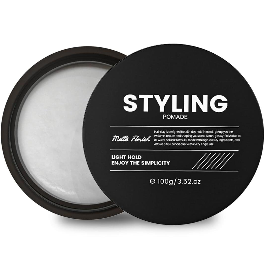 Pomade For Men, Natural Smooth Low Shine Hair Pomade For Men, All Day Easy Styling Hair Pomade, Easy To Wash Mens Hair Putty, Matte Wax That Instantly Enhances The Texture(3.52oz)