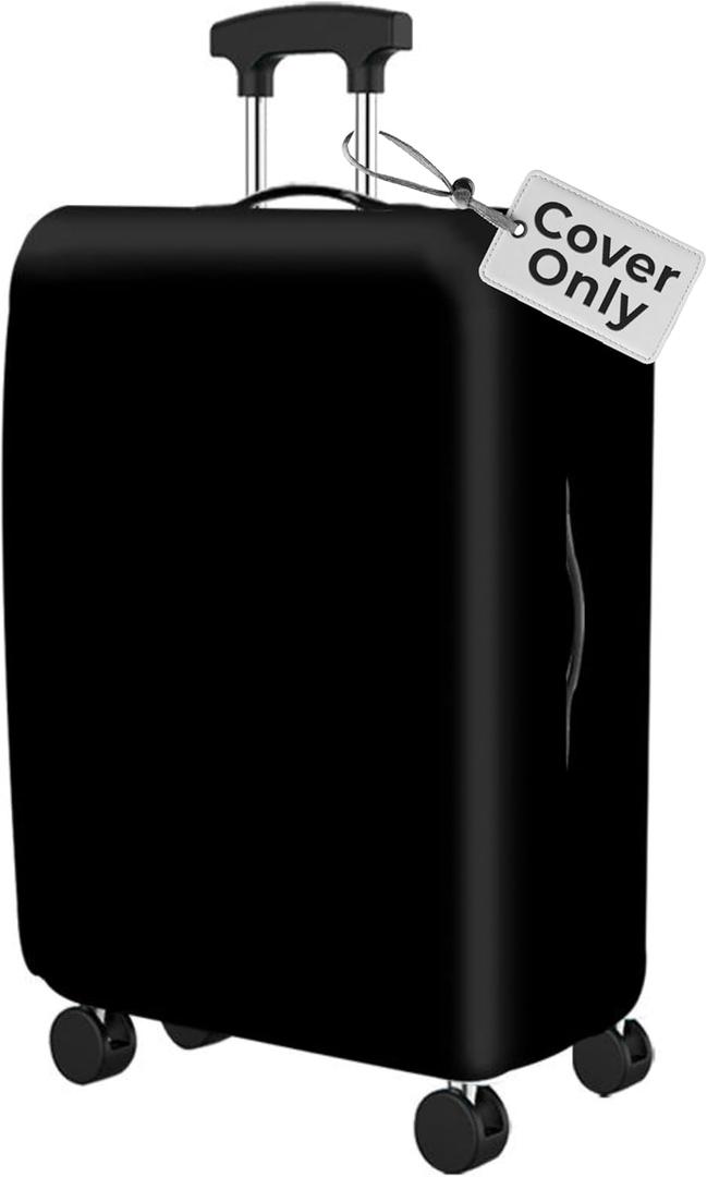 Stretchable Luggage Cover for Suitcase  Stretchable Travel Luggage Sleeve  Dustproof, Scratch-Resistant & Washable Elastic Suitcase Cover with Zipper - Medium (M (22-25 Inch), Classic Black)