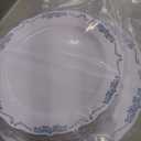 DaYammi 60PCS Blue and White Plastic Plates Blue Rim White Disposable Plates Blue White Party plates Include:30 Plastic Dinner Plate 30 Dessert plate and Wedding & Party Dining