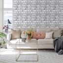 COMSTICKC 3D Faux Brick Wall Panel Peel and Stick, 10 Pcs of 12"X12", Not Real Brick, Small Size, Ultra-Light PVC Fake Brick Decorative Tiles Backsplash, Retro White, Paintable