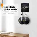 Heavy Duty Wall Hooks 33lb - Screw Mounted Hooks for Bathroom, Kitchen, Entryway - Coat Hooks, Towel Hooks, Storage Hooks with Complete Mounting Hardware - Matte Black Finish (2-Pack)