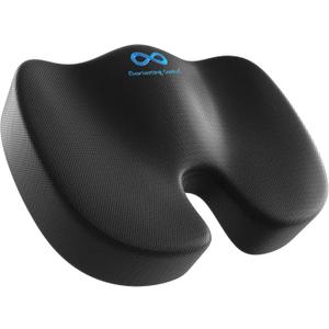 Everlasting Comfort Doctor Recommended Memory Foam Seat Cushion for Office Chairs & Car Seat - Ergonomic Office Desk Accessories for Tailbone Pain Relief, Sciatica & Back Support