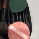 Travel Makeup Brush Set, 15 pcs Mini Makeup Brushes and 2 Puff for Foundation, Powder, Eyeshadow, Highlight, Contour, Blush & Concealer, Small Makeup Brush Set Purse Size with Case (black and brown)