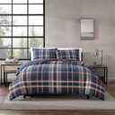 Eddie Bauer - Queen Duvet Cover, Reversible Bedding Set with Matching Shams, Bedding Set (Shasta Lake Navy, Queen)